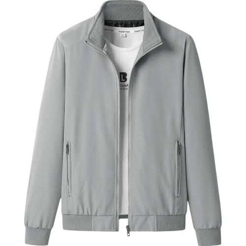 New Spring Autumn Men Jacket Coats Casual Solid Color Jackets Stand Collar Men Business Jacket Brand Clothing Male Outwear