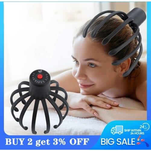 Electric Scalp Massager Hands-Free USB Rechargeable Head Massager For Deep Relaxation Stress Relief And Hair Stimulation