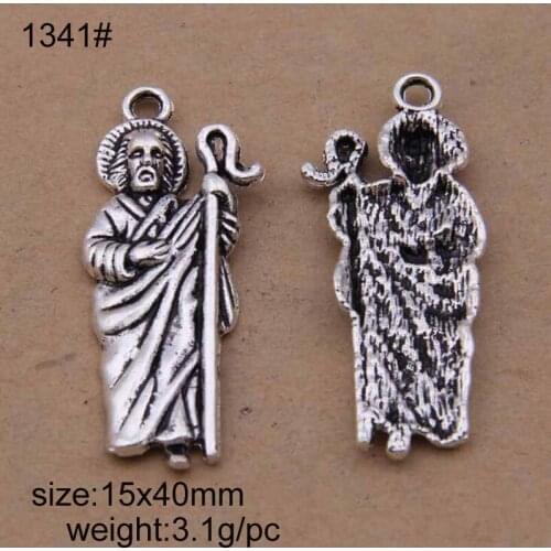 20pcs 15x40mm Fashion Antique Silver Alloy Buddhist Monk Charms For DIY Jewelry Finding