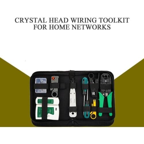 Computer Network Repair Tool Kit LAN Cable Tester Wire Cutter Screwdriver Pliers Crimping Maintenance Tool Set Bag