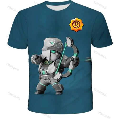 Browlers 2021 NEW Frack and Star,Kids Tops Girls Boys Clothes Harajuku Shirt Children Shark Leon 3d T-shirt