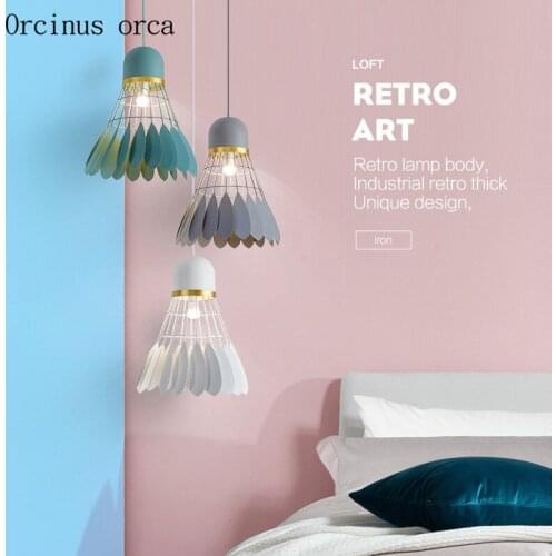 Nordic badminton chandelier restaurant bar clothing shop bedroom modern simple and creative personality and iron chandelier