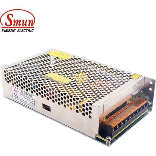 Smun S-200-15 AC 110/220V Input To 15VDC 13A 200W Switching Power Supply For Monitor Camera/Led Strip Power