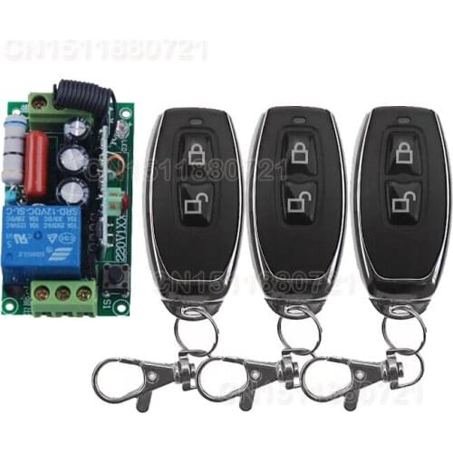 Free Shippping AC220V 1CH 10A Remote Control Light Switch Relay Output Radio Receiver Module and Transmitter(3PCS)