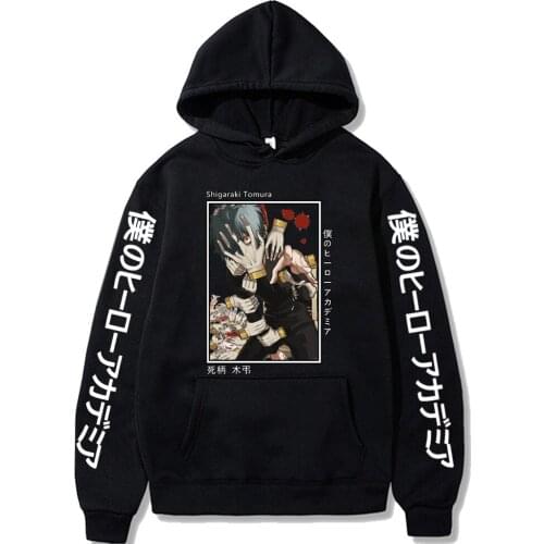 Anime My Hero Academia Shigaraki Tomura Hoodies Gothic Horror Cartoon Men Streetwear Oversized Long Sleeve Harajuku Sweatshirts