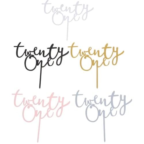 Twenty One Happy Birthday Acrylic Cake Topper Letters Number 21 Acrylic Cupcake Topper For 21st Birthday Party Cake Decorations