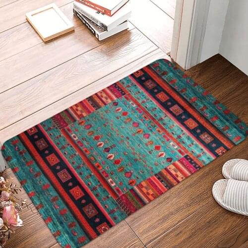 Epic Traditional Moroccan Calm Blue Doormat Carpet Mat Rug Polyester Anti-slip Floor Decor Bath Bathroom Kitchen Balcony 40*60