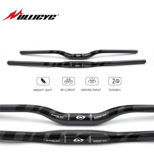 Ullicyc Full Carbon MTB Mountain Bike Handlebar 3K Gloss Black Flat /Rise Handlebar bicycle parts 31.8*580-740mm CB186
