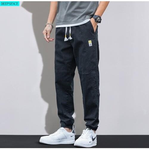 2021 Spring Men Casual Pants All-Match New Men Trousers Loose Stretch Tide Brand Nine-Point Pants Trousers for Men