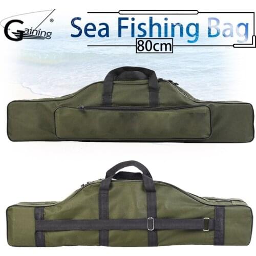 Waterproof 80cm Fishing Bag Oxford Cloth Folding Fishing Rod Reel Bag Fishing Tackle Storage Bags Travel Carry Case