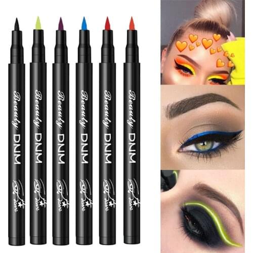 Eye Makeup Waterproof Neon Colorful Liquid Eyeliner Pen Make Up Cosmetics Long-lasting Black Eye Liner Pencil Makeup Tools