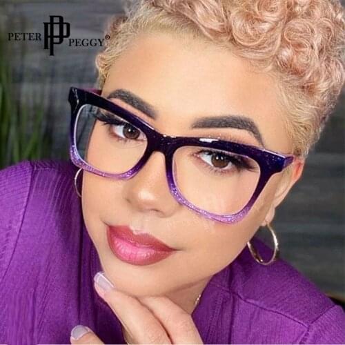 Cat Eye Women Glasses Anti Blue Light Optical Frames Fashion Transparent Lens Vintage Prescription Myopia Glasses Frames Men