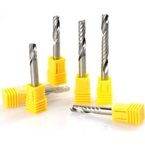 1Pcs Spiral Aluminum Milling Cutter Carbide End Mill Single Flute 6mm Shank Silver Milling Tools For Aluminum Copper Processing