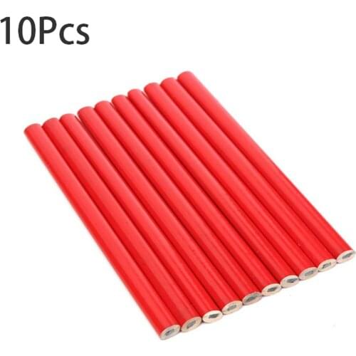 10Pcs Carpenters Pencils For DIY Builder Joiners Woodworking Black Thick Core Flattened Mark pen Pencil Office Stationery new