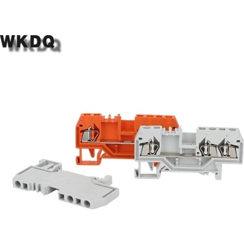 10pcs 280-681 Wire Conductor Din Rail Terminal Blocks 1 in 2 out Spring Cage Electrical Connection Connector