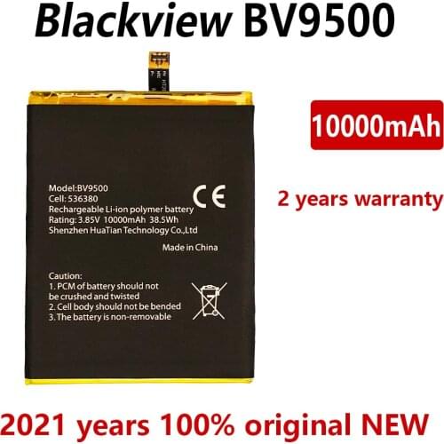 100% Original 10000mAh BV 9500 Replacement battery For BV9500 Pro MT6763T 536380 Batteries Bateria