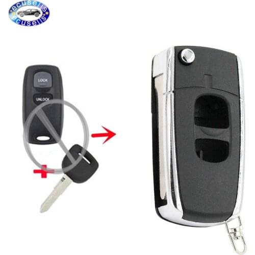 2 Buttons Flip Folding Key Shell Case Blank Fob Modify for MAZDA 2 3 6 323 626