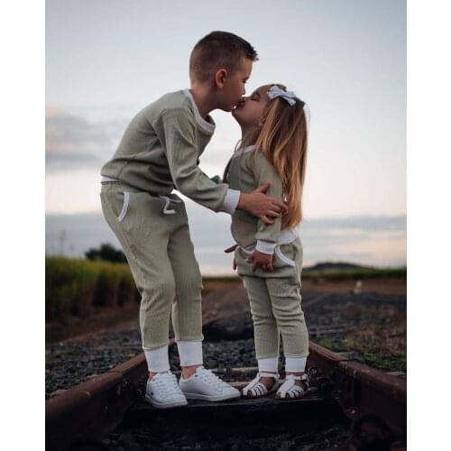 Baby Boys Girls Causal 2PCS Suit Long Sleeve Pullover Top and Elastic Pants Outfit Pyjamas Set 0-4Years