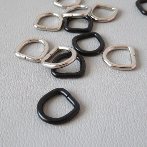 20pcs/Lot Inner 10mm 12mm Metal D Ring Buckle Belt Loop For Bag Straps Backpack Handbag Cat Small Dog Collar Clasp Accessory