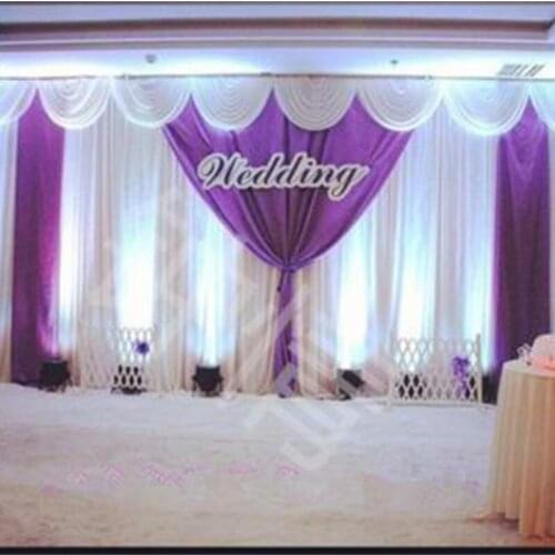 2016 clear 10ft*20ft lilac Wedding Backdrop with pute white Wedding stage Curtain Wedding decoration Wedding supply