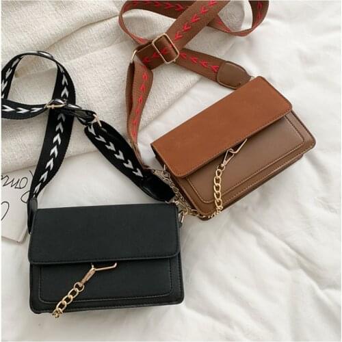2020 Winter Fashion Womens New Texture Shoulder Bag Casual Small Square Wild Crossbody Messenger Handbags Solid Tote Purses