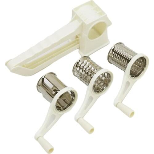 3 in 1 Manual Vegetable Slicer Chocolate Cheese Shredder Rotary Drum Grater