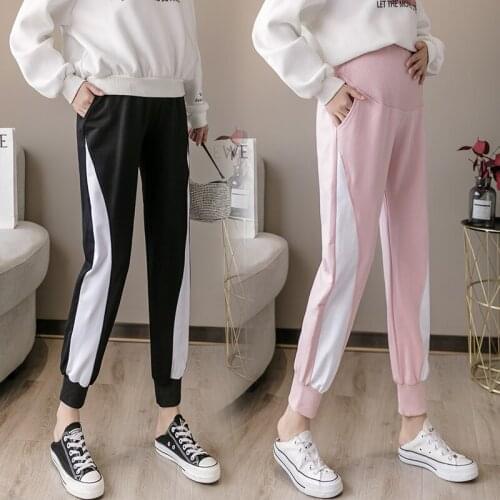 687# Maternity Pants Spring Autumn Casual Pants Loose Comfy Belly Support Pants Elastic Waist Maternity Trousers