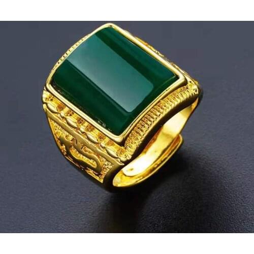 999 Jinsha gold agate imitation ring for men jewelry luxury men ring alexandrite ring rings for men Semi-precious Stone