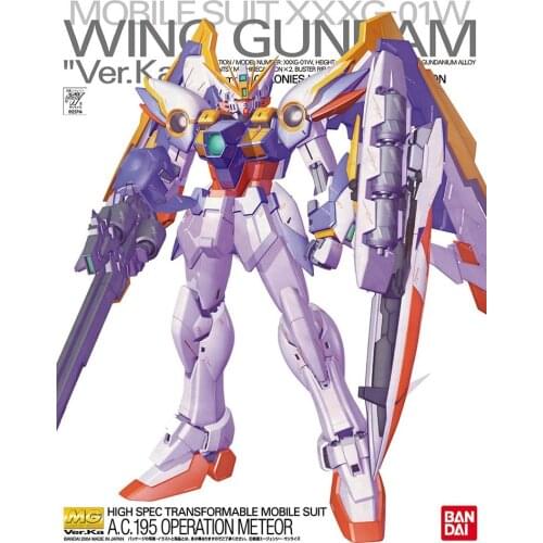 Bandai Gundam Anime Figure MG 1/100 Model Wing Gundam Ver. Ka Kaart Versie Vliegende Vleugel Gemonteerd Tot Action Figures Toys