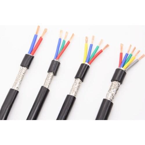 Free shipping 10M pure copper 0.3 0.5 0.75 1.5 2.5 square 3 core RVVP Shielded Cable for Audio, inverter and , signal wire