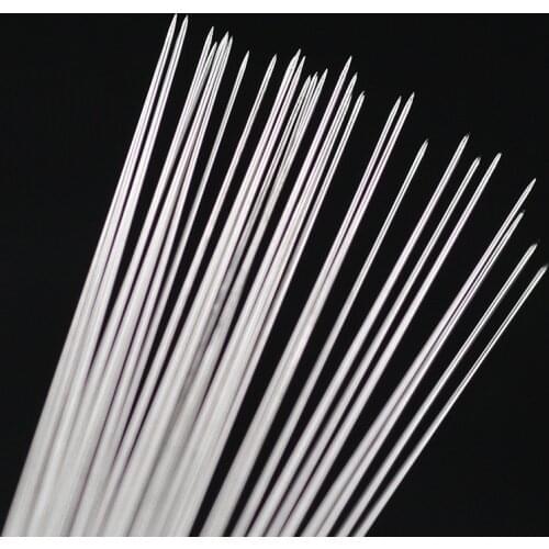 BTFBES 30pcs Stainless Steel Beading Needles Silver Beaded pin beads Threading String Tambour for Jewelry bracelet making DIY