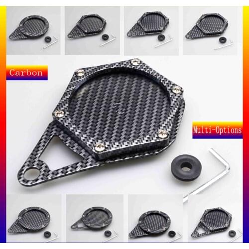 Motorcycle Carbon Tax Disc holder, Motorbike Universal Round Tax Disc Plate Holder New Waterproof Carbon design