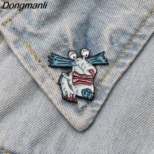 DMLSKY funny Monsters Metal Pin Backpack Badge Hat Pin Women and Men lapel Pins Collar Brooch M2491