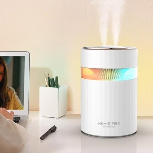 Double Nozzle USB air Humidifier 900ML Water Capacity Cool Mist Maker Fogger with Colorful Nightlight Ultrasonic Humidificador
