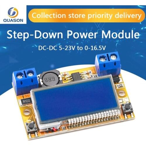 Dual Display DC-DC 5-23V To 0-16.5V 3A Max Step Down Power Supply Buck Converter Adjustable LCD Step-down Voltage Regulator