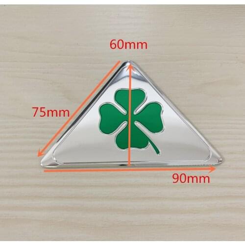 2pcs 20mm 60mm 90mm Alfa Romeo quatrefoil green delta Car Side Fender Emblem Badge Sticker Giulietta Giulia Spider GT