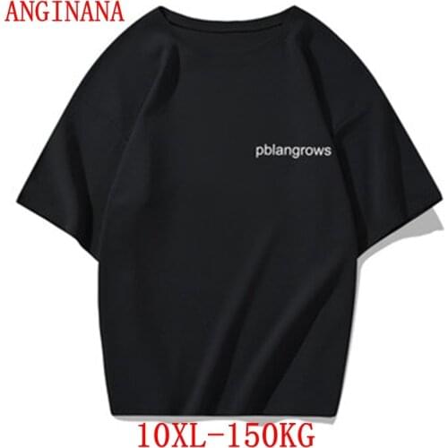 Mens big T-shirt with size 9xl 10xl Summer Short Sleeve Cotton hip hop sports 5XL 6xl 7XL 8xl white blue black top