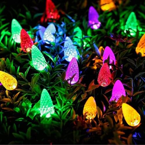 C6 Strawberry String Lights Battery Power Waterproof Fairy Lights Outdoor Garden Patio Decor Xmas Tree Hanging Ornaments