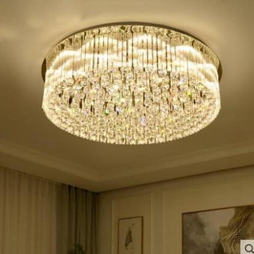 Crystal lamp living room lamp ceiling lamp round modern minimalist atmosphere home hall lamp master bedroom led lighting fixture