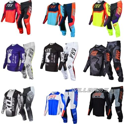 Moto Cross Delicate Fox 180 360 Flexair Jersey Pants Motocross Motorcycle Gear Set Motorbike Mountain Bicycle Kits Offroad Motor