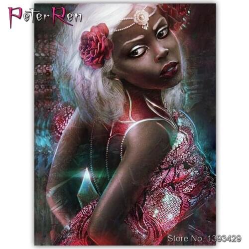 Square Round Drill 5D Diamond Painting Environmental Crafts Full Diamond Embroidery Beauty flower Home decor African girl woman