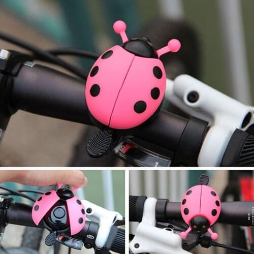 Mini Lovely Beetle Cartoon Ladybug Ring Bicycle Bell Ring Aluminum Alloy Bike Bell For Cycling Bike Bell Ride Horn Alarm