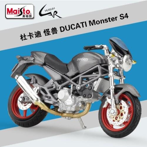 Maisto 1:18 DUCATI MONSTER S4 Model Car Simulation Alloy Motorcycle Metal Toy Car Childrens Toy Gift Collection