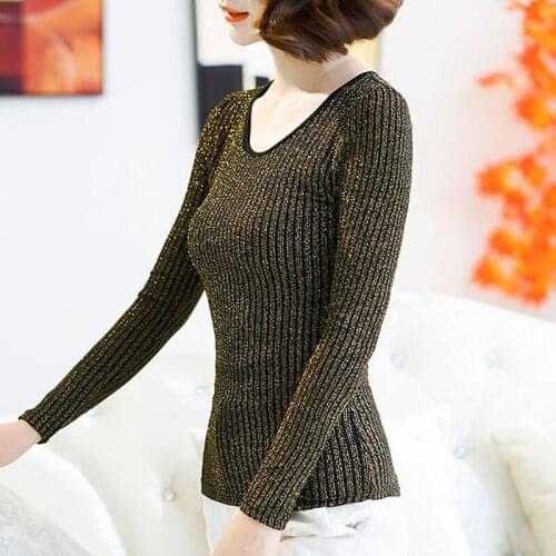 Fall Spring Fashion Womens Stretch Green Grey Glitter Full Sleeve Tee Shirt , Tops , High Street Woman 4xl Sequined Tees Shirts