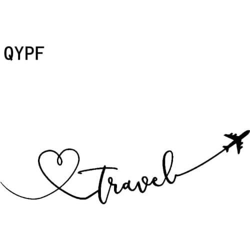 QYPF 18.9cm*5.5cm Cartoon Interesting Love Travel Aeroplane Delicate Vinyl Car Sticker Decal Special Pattern C18-0719