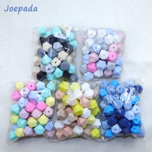 Joepada 14mm Hexagon Silicone Beads 30Pcs/lot For DIY Baby Pacifier Chain BPA Free Teething Baby Teether Baby Accessories