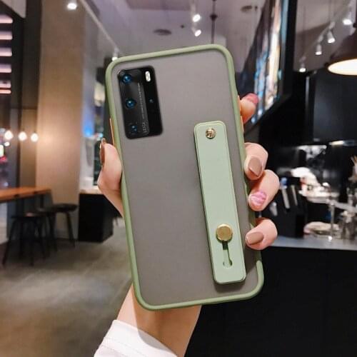 For Samsung Galaxy Note 20 S20 Ultra Note 10 Pro A90 A71 A51 A41 S9 Plus Silicone Frosted Wristband Holder Full Case Cover Shell