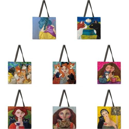 Folding shopping bag ladies shoulder bag ladies casual handbag outdoor beach bag female tote bag