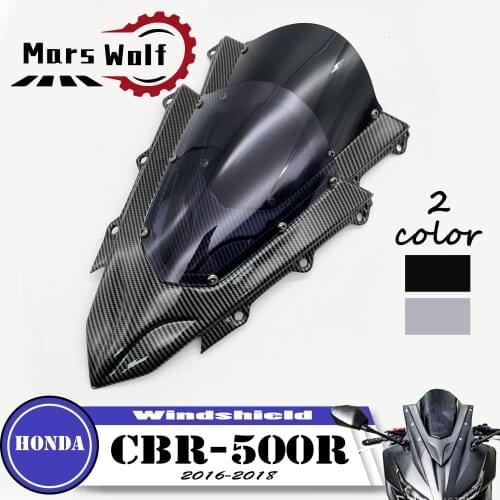 Motorcycle Sports Racing Double Bubble Windshield WindScreen Visor Viser Deflector For HONDA CBR500R CBR500 R 2016-2018 16-18