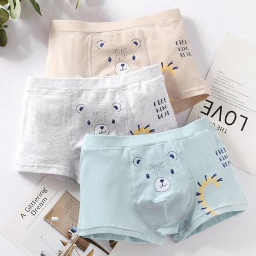 Boys Level A Standard Panties Childrens Cotton Healthy Green Print Comfortable Boxer All Seasons OK M-3XL 4pcs/pack 3pcs/pack